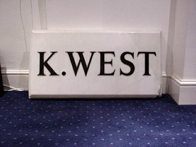 The original K.West sign from the Ziggy Stardust cover