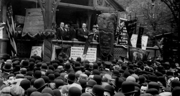 James Connolly addressing the crowd in New York on May Day 1908